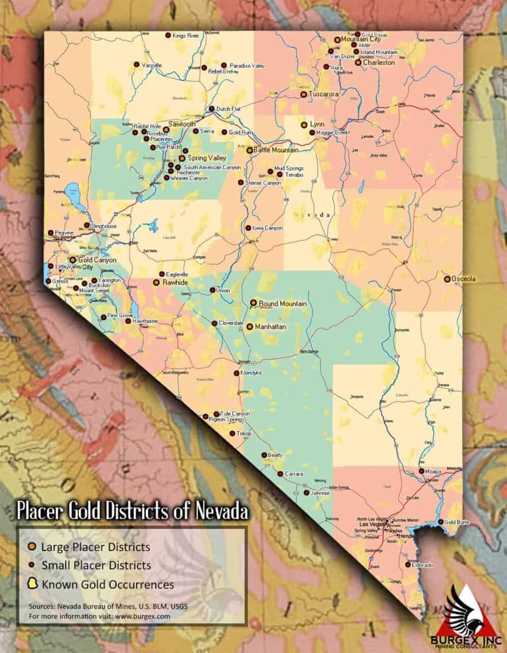 Placer Gold Districts of Nevada