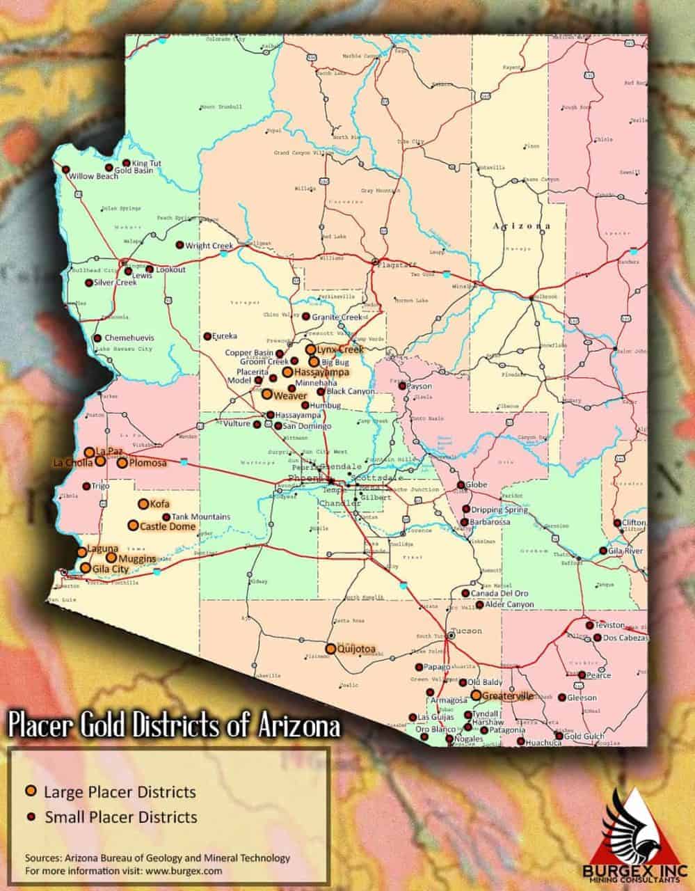 Placer Gold Districts of Arizona