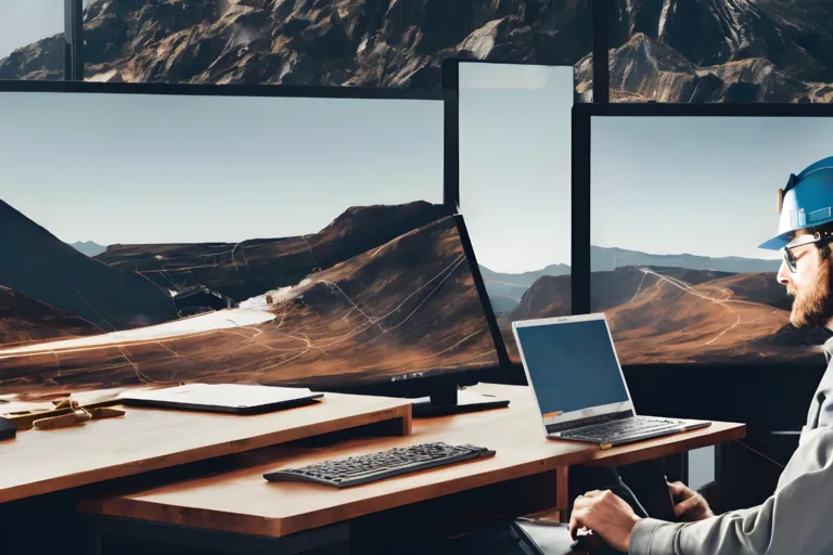 A man sits at a desk looking at mining data. Representing uncovering aggregate M&A value